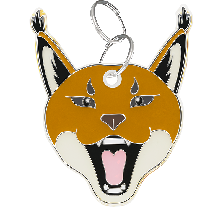 Caracal Engraved Cat Tag