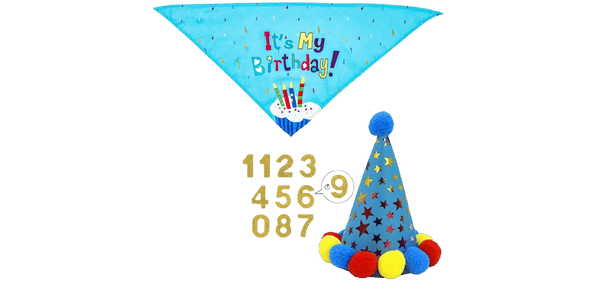 Cat Birthday Bandana Set Cat Birthday Bandana Set