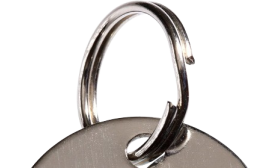 Silver split ring for cat tag attachment